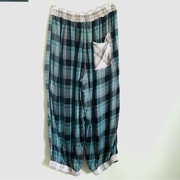 Free People Intimately Fallin' for Flannel Blue Plaid Lounge Pants S EUC - Picture 4 of 12